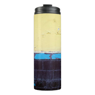 Old painted damaged concrete wall. Texture. Abstra Thermal Tumbler