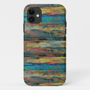 Old Painted Wood Boards iPhone 11 Case