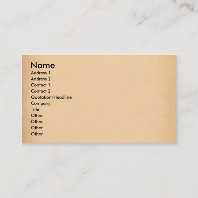 Old paper business card (Front)