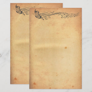 Old paper Butterfly Stationery