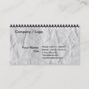 old paper notebook with Spiral Business Card