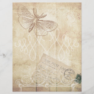 Old Paper & Post Card Scrapbook Sheet
