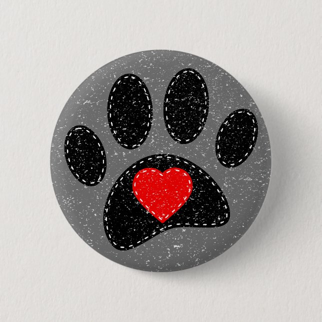 Old Paper Print Dog Lover  6 Cm Round Badge (Front)