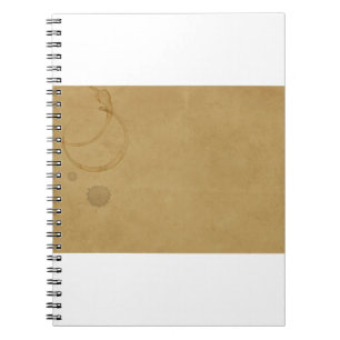 Old paper vintage coffee stain notebook