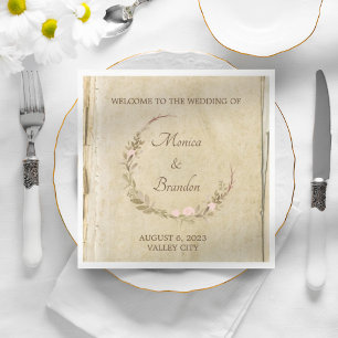 Old paper vintage wedding napkins