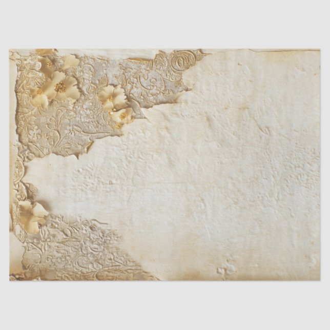 Old paper with torn edges gold foil cracked wall (Front)