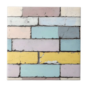 Old Pastel Bricks Pattern Ceramic Tile