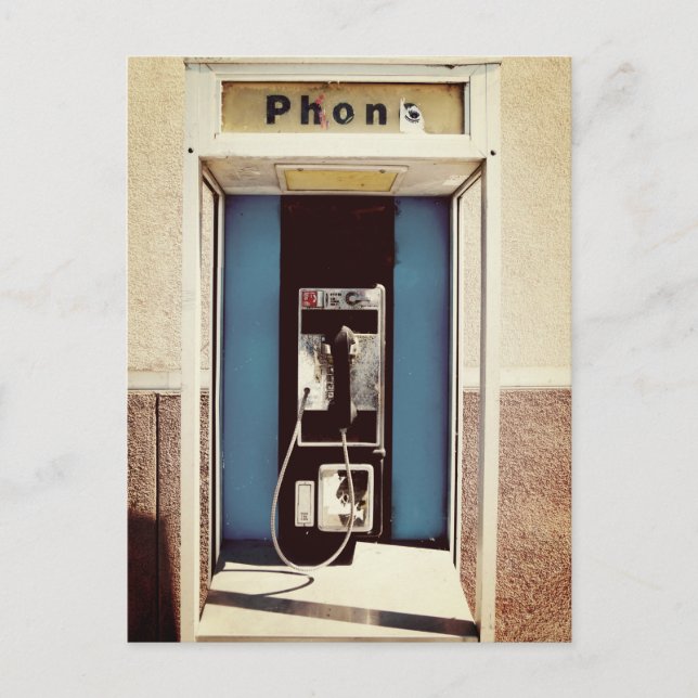 Old Pay Phone  Postcard (Front)