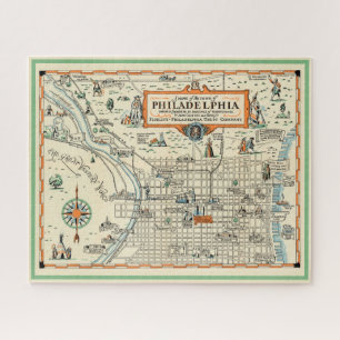 Old Philadelphia 16x20 Map Jigsaw Puzzle