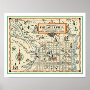 Old Philadelphia 16x20 Map Print