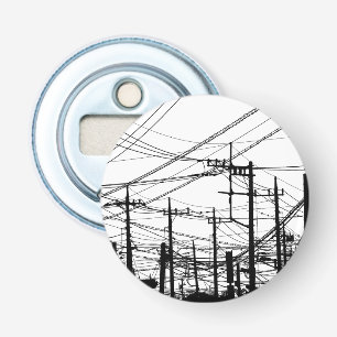 Old Phone and Power Lines Bottle Opener