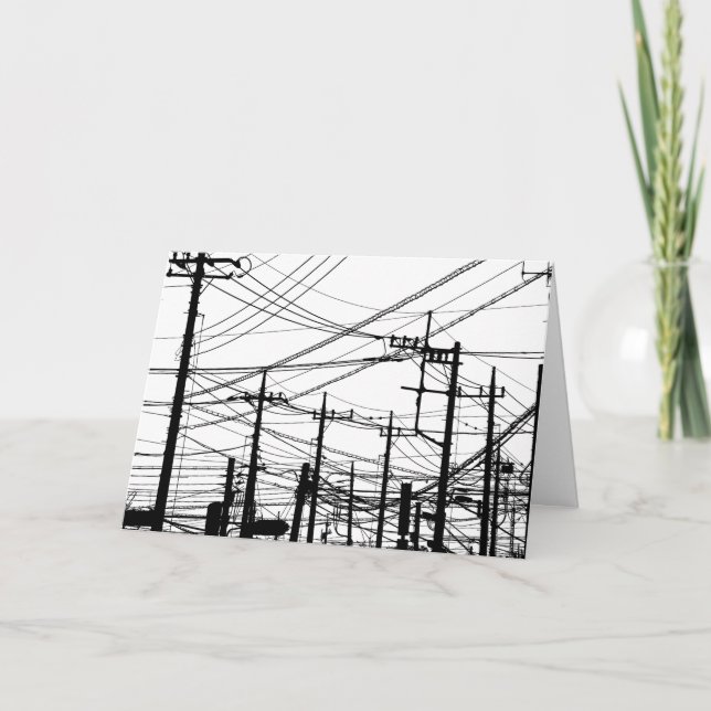 Old Phone and Power Lines Card (Front)