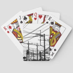 Old Phone and Power Lines Playing Cards