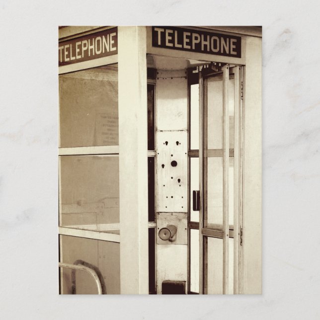 Old Phone Booths Photograph Postcard (Front)