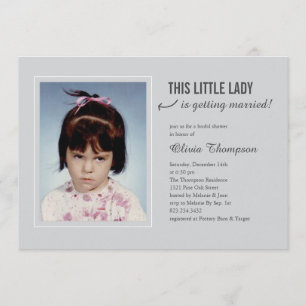 Old Photo Bridal Shower Slate Grey Invitations