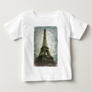 Old Photo Effect Eiffel Tower Paris Baby T-Shirt