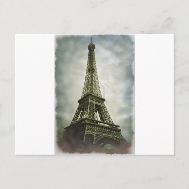 Old Photo Effect Eiffel Tower Paris Postcard (Front)