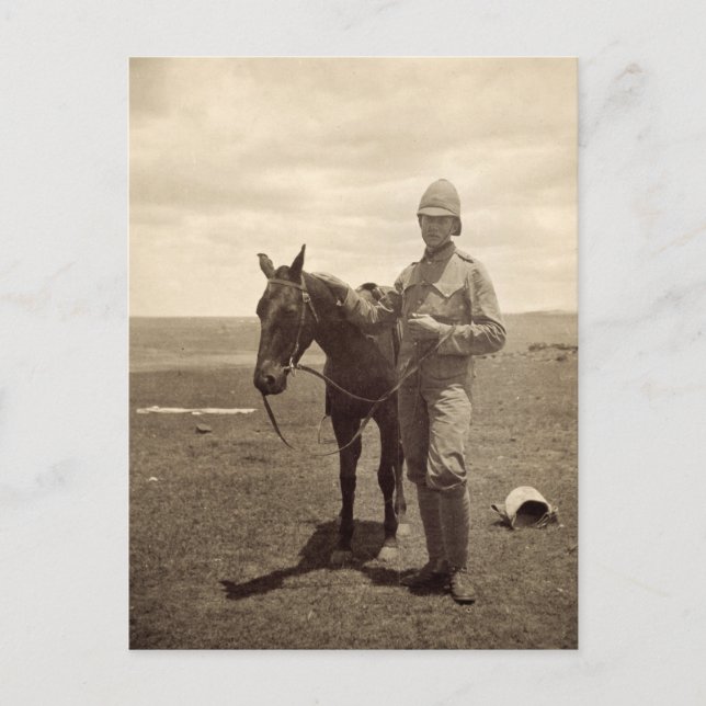 Old Photo of a British Soldier - Boer War Postcard (Front)