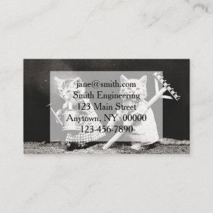Old photo of gardener cats business card