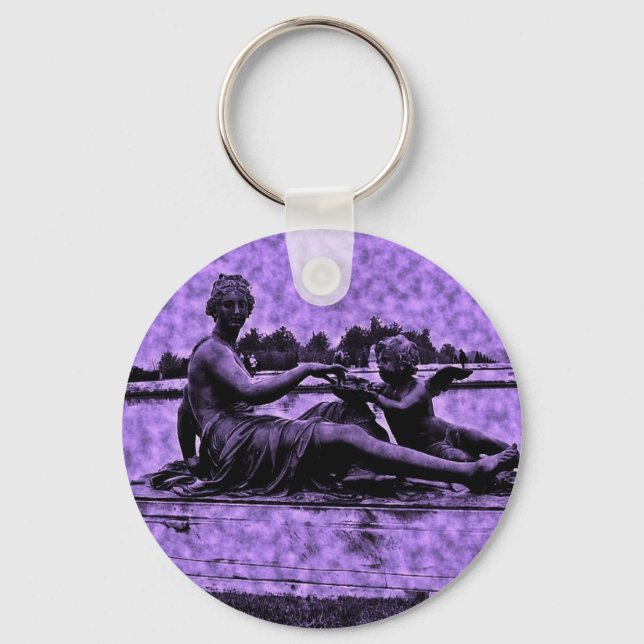 Old Photo Versailles Fountain Key Ring (Front)