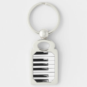 Old Piano Keys Key Ring
