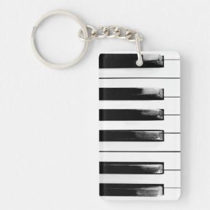 Old Piano Keys Key Ring
