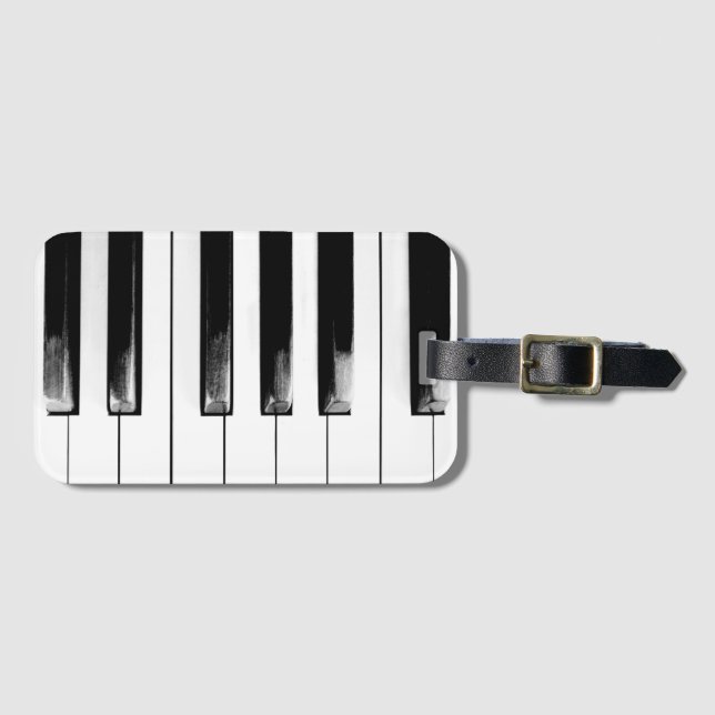 Old Piano Keys Luggage Tag (Front Horizontal)