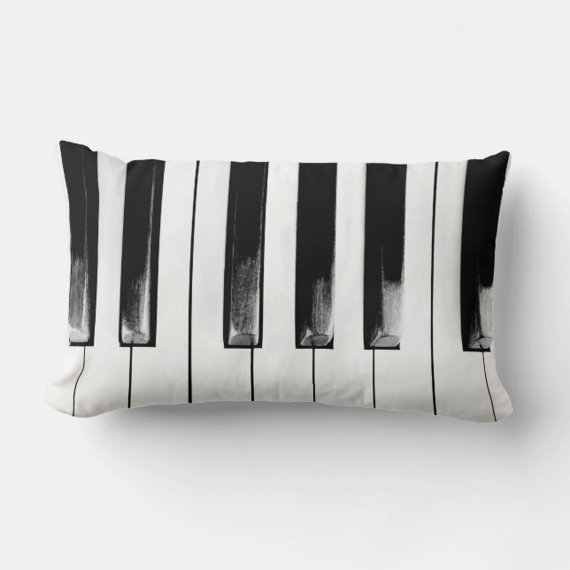 Old Piano Keys Lumbar Cushion (Front)