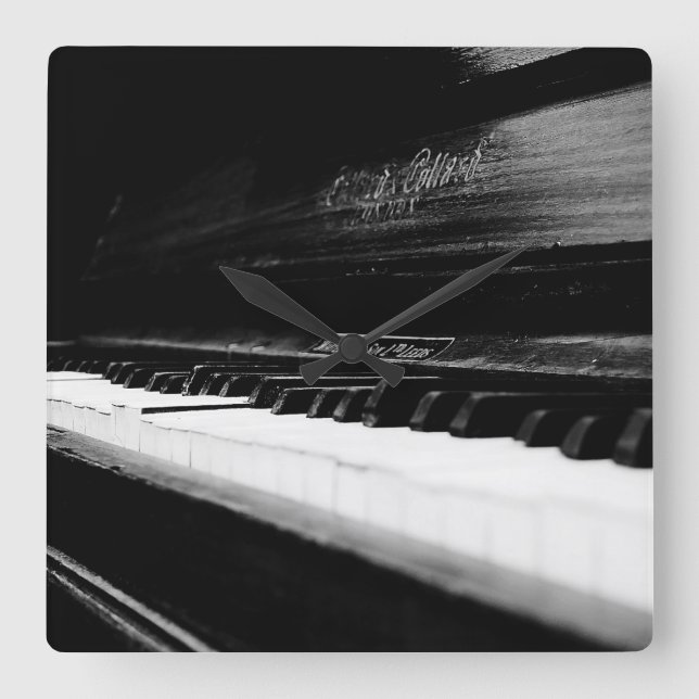 Old Piano Square Wall Clock (Front)