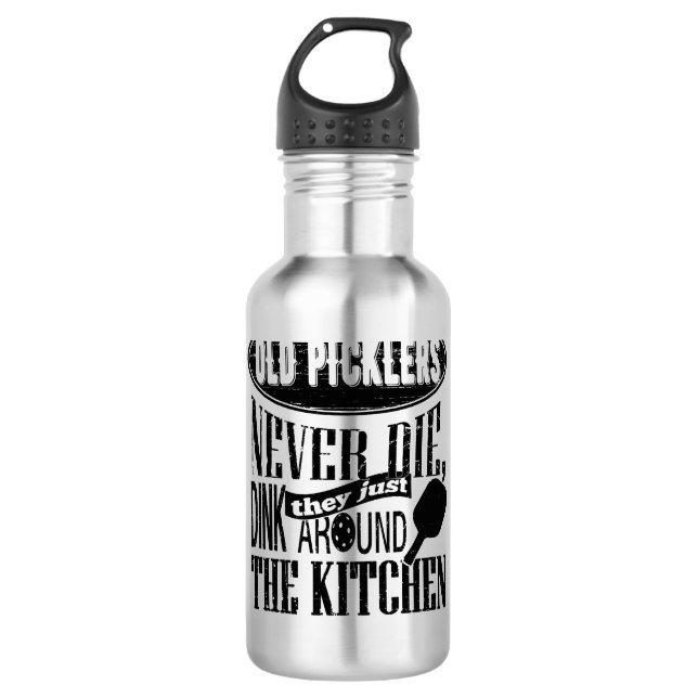 Old Picklers Never Die Pickleball Gift 710 Ml Water Bottle (Front)