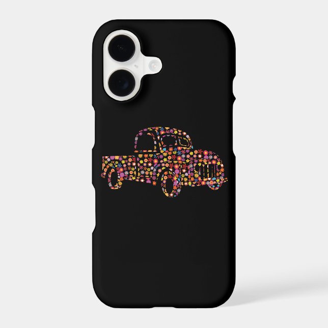 Old Pickup Truck Flower Pattern (Back)