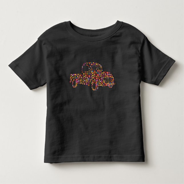 Old Pickup Truck Flower Pattern Toddler T-Shirt (Front)