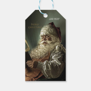 Old picture of Santa Claus magic of the holidays Gift Tags