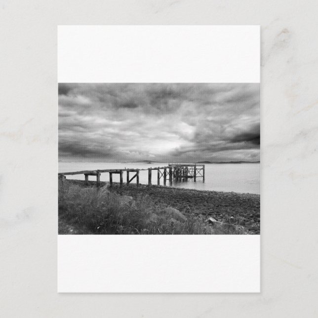 Old pier at Aberdour Silver Sand Beach, Scotland Postcard (Front)