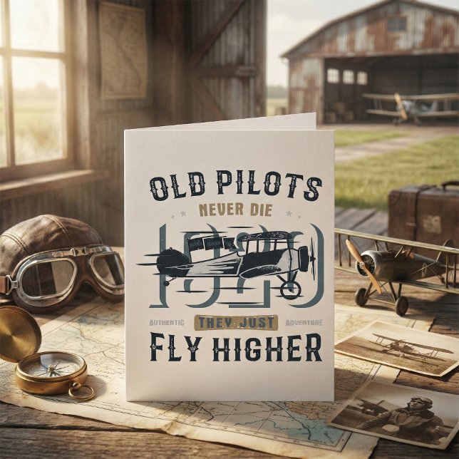 Old Pilots Never Die Biplane Flying Quote Card (Creator Uploaded)