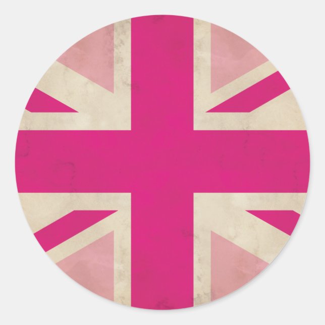 Old Pink Union Jack Sticker (Front)