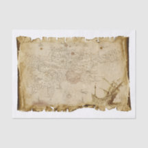 Old Pirate Map Pirate Ship in Storm Decoupage