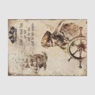 Old Pirates of the Caribbean Ship Captain Flag Tissue Paper