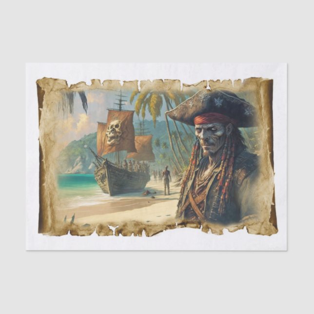 Old Pirates of the Caribbean Ship Tissue Paper (Front)