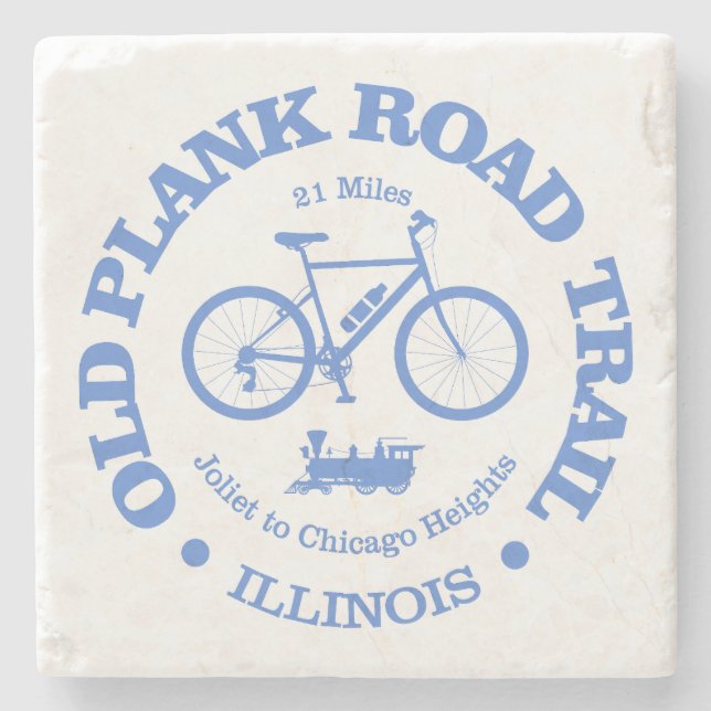 Old Plank Road Trail (cycling) Stone Coaster (Front)