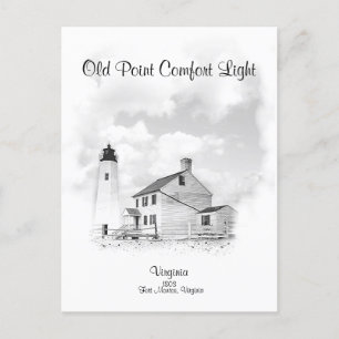 OLD POINT COMFORT LIGHT - VIRGINIA - POSTCARD