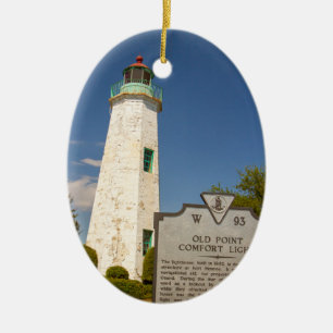 Old Point Comfort Lighthouse Ceramic Ornament