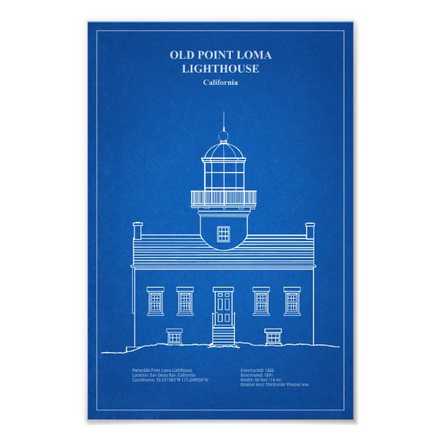 Old Point Loma Lighthouse - California – AD Photo Print (Front)