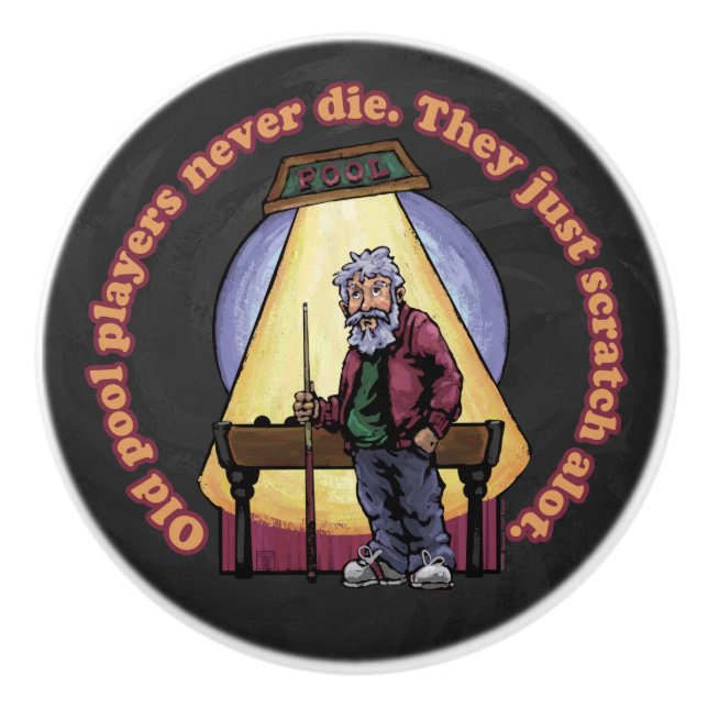 Old Pool players Ceramic Knob (Front)