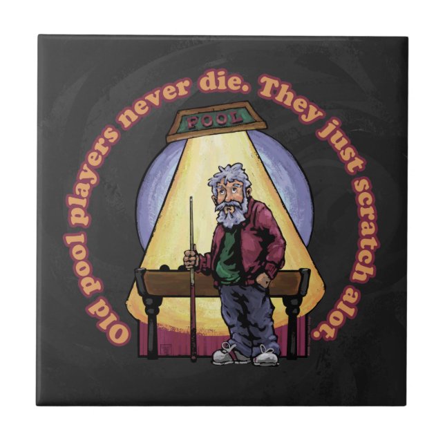 Old Pool Players Ceramic Tile (Front)