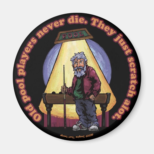 Old Pool players Magnet (Front)