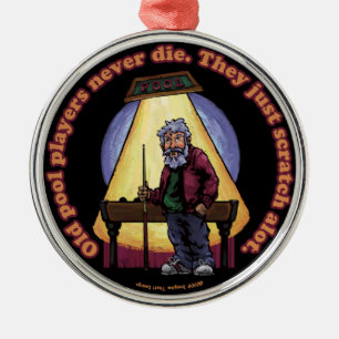 Old Pool players Metal Tree Decoration