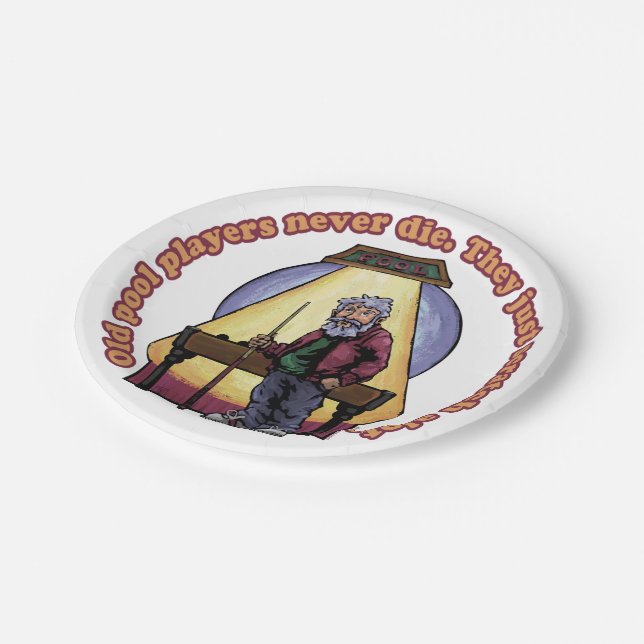 Old Pool players Paper Plate (Angled)
