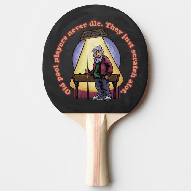 Old Pool Players Ping Pong Paddle (Front)