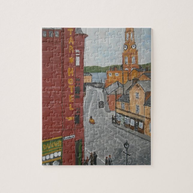Old Port Glasgow with Town Clock Jigsaw Puzzle (Vertical)